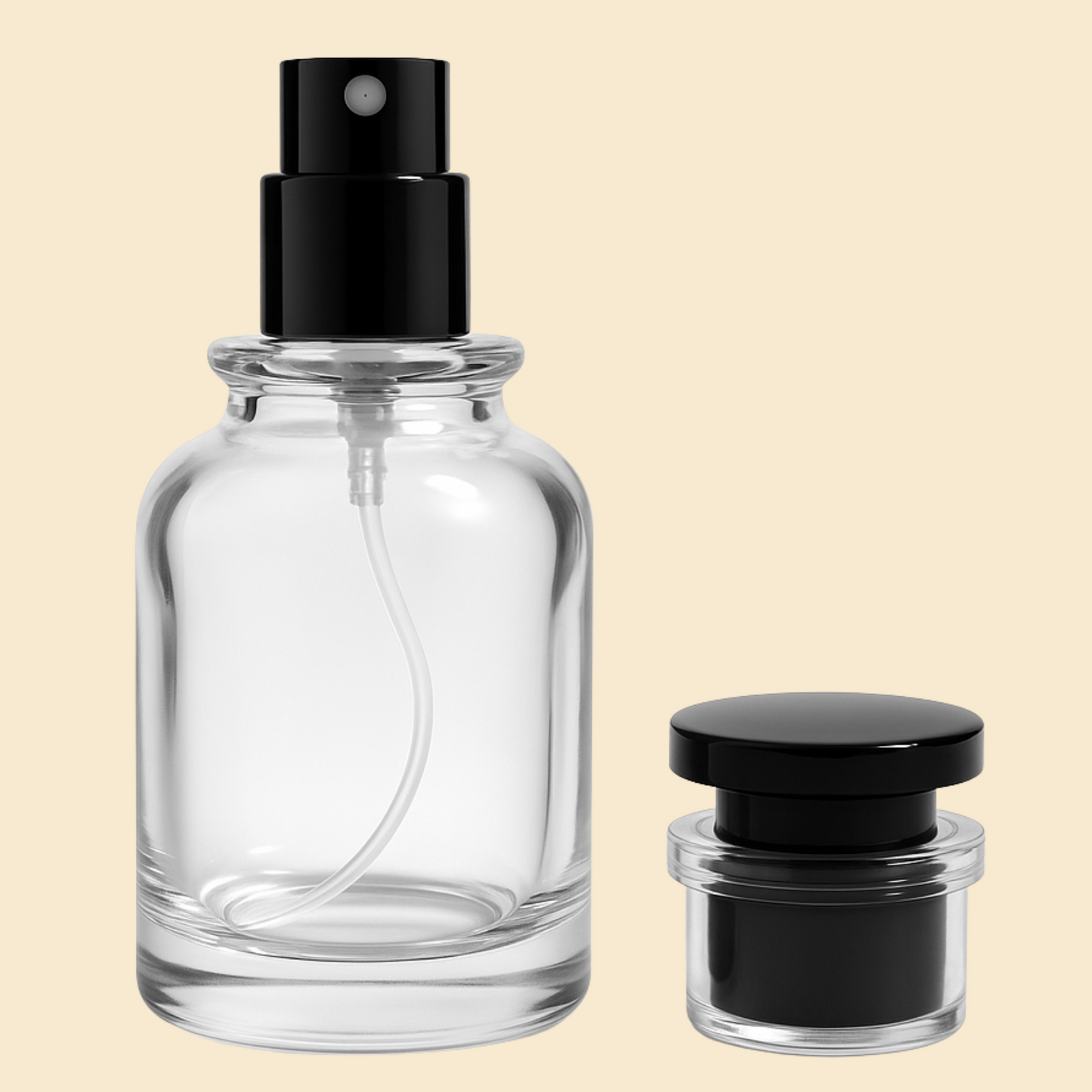 LV Style 50ml Transparent Glass Empty Perfume Bottle