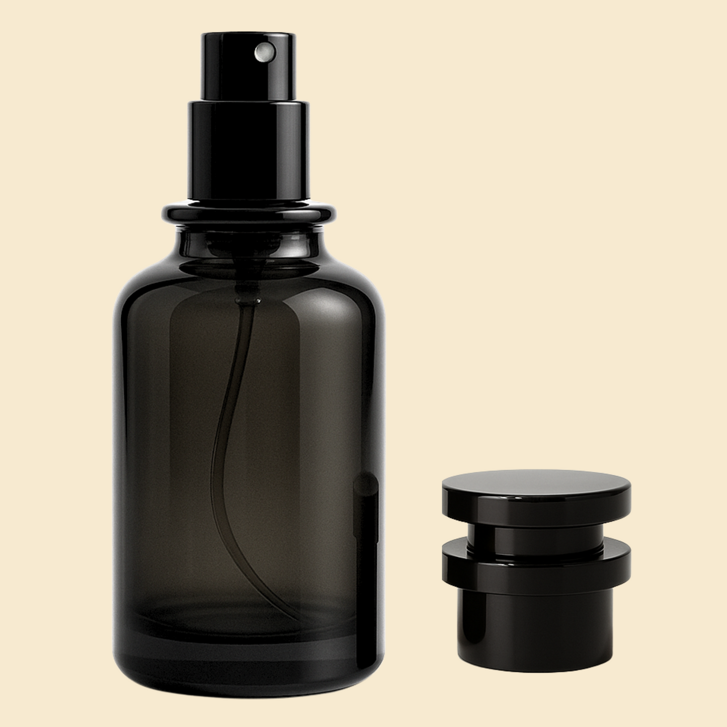 LV Style 50ml Black Empty Perfume Bottle β Refillable, Shiny & Premium Spray Bottle