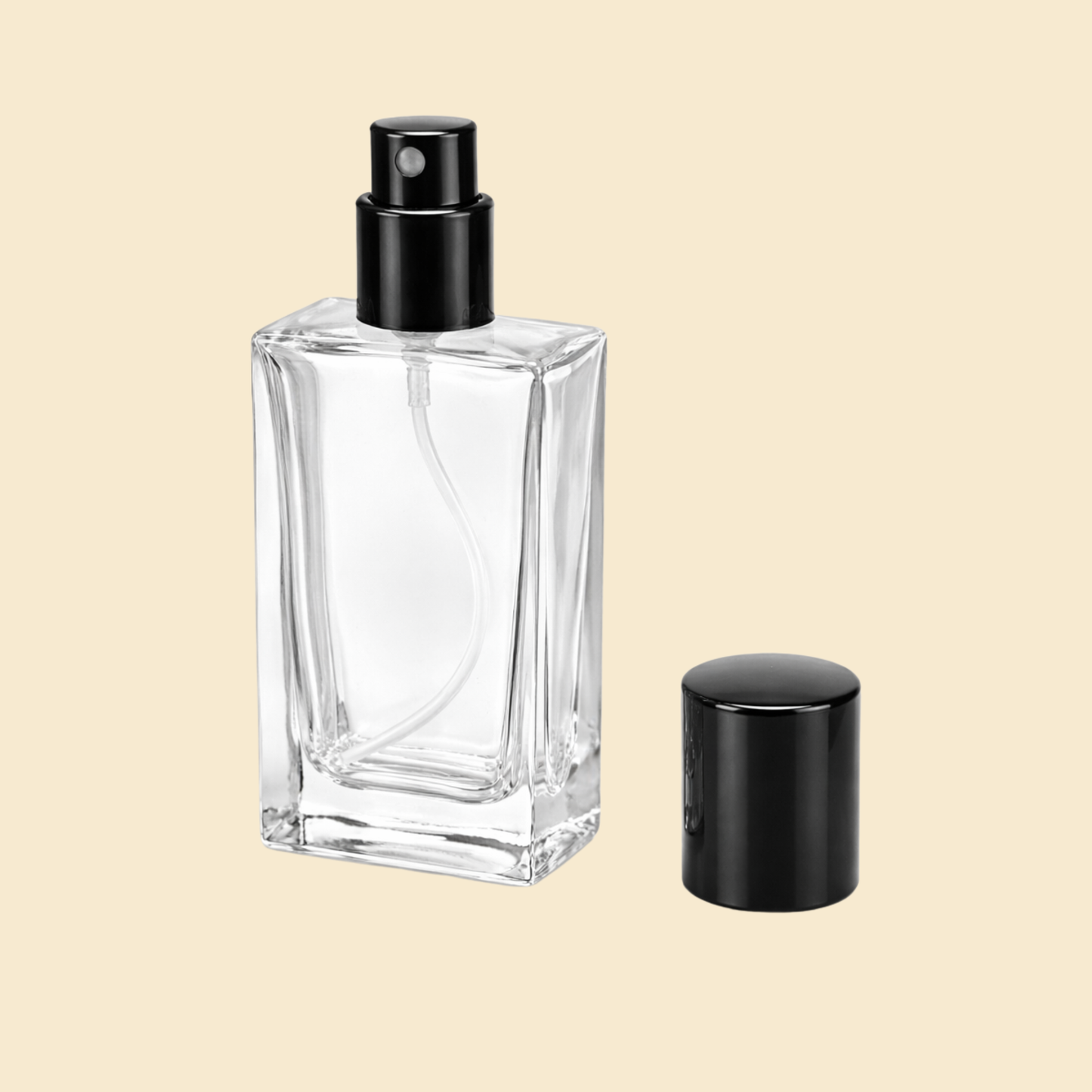 30ml Rectangular Clear Glass Perfume Spray Bottle