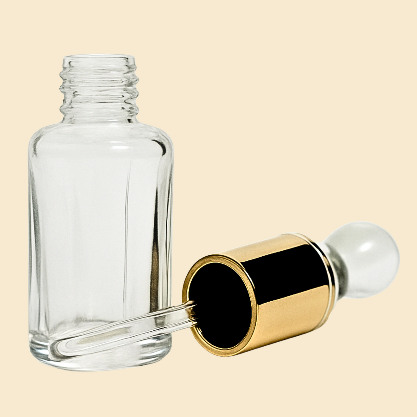 12ml Dropper Cap Transparent Glass Attar Bottle