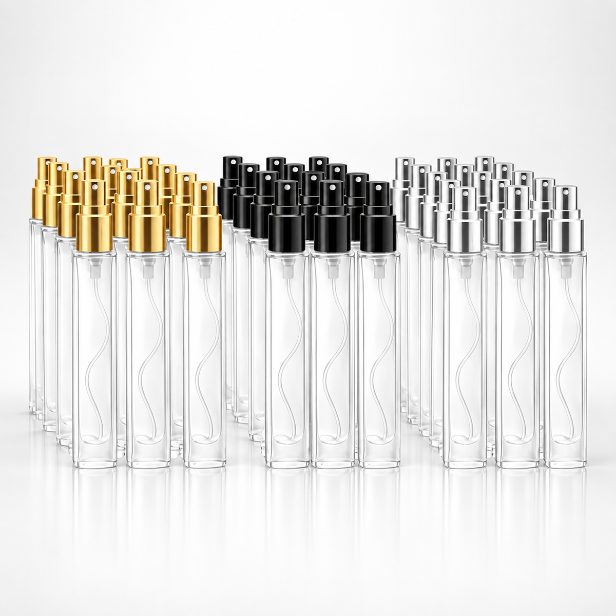 10ml Clear Glass Spray Refillable Perfume Tester Bottle