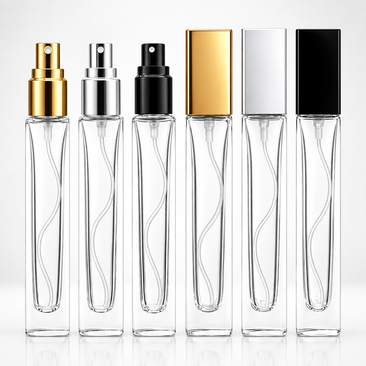 10ml Clear Glass Spray Refillable Perfume Tester Bottle