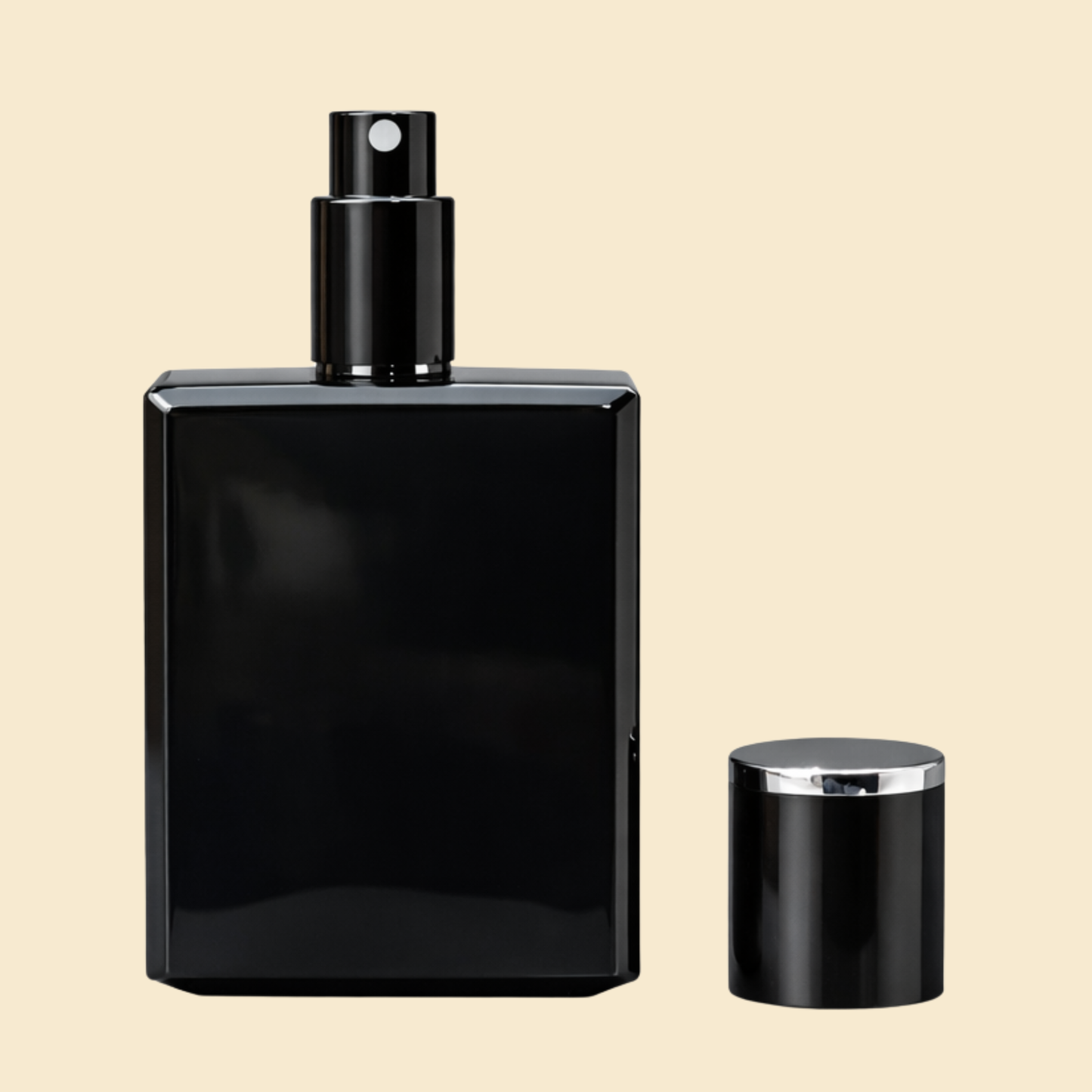 Luxury Square Black Perfume Bottle – Designer-Inspired Empty Bottle