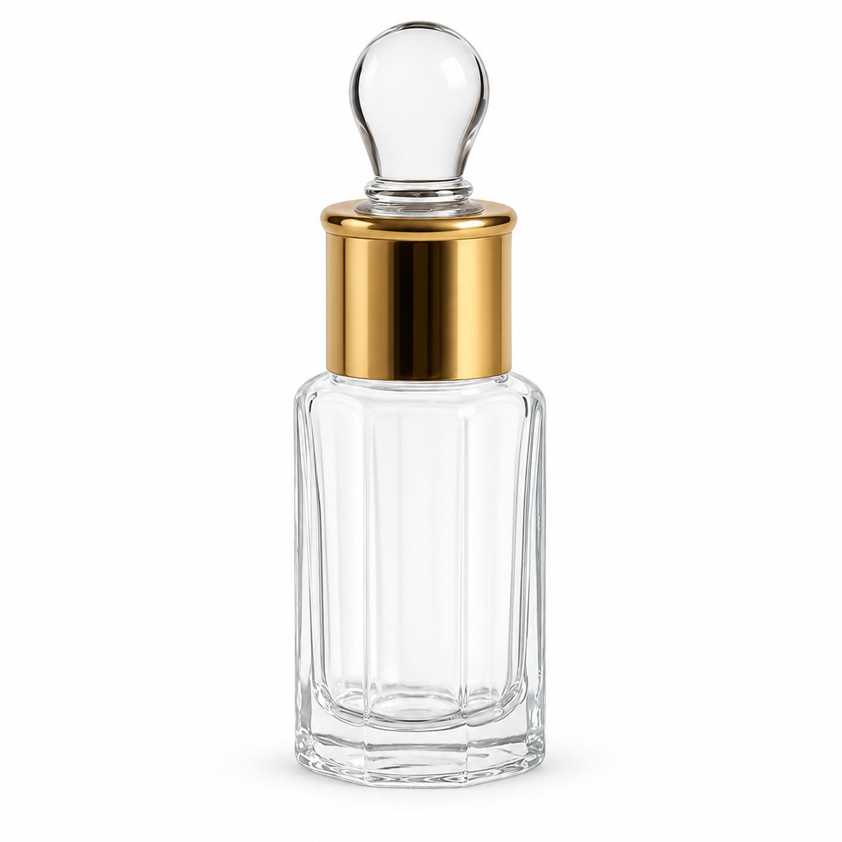 12ml Clear Glass Dropper-Cap Empty Attar Bottle