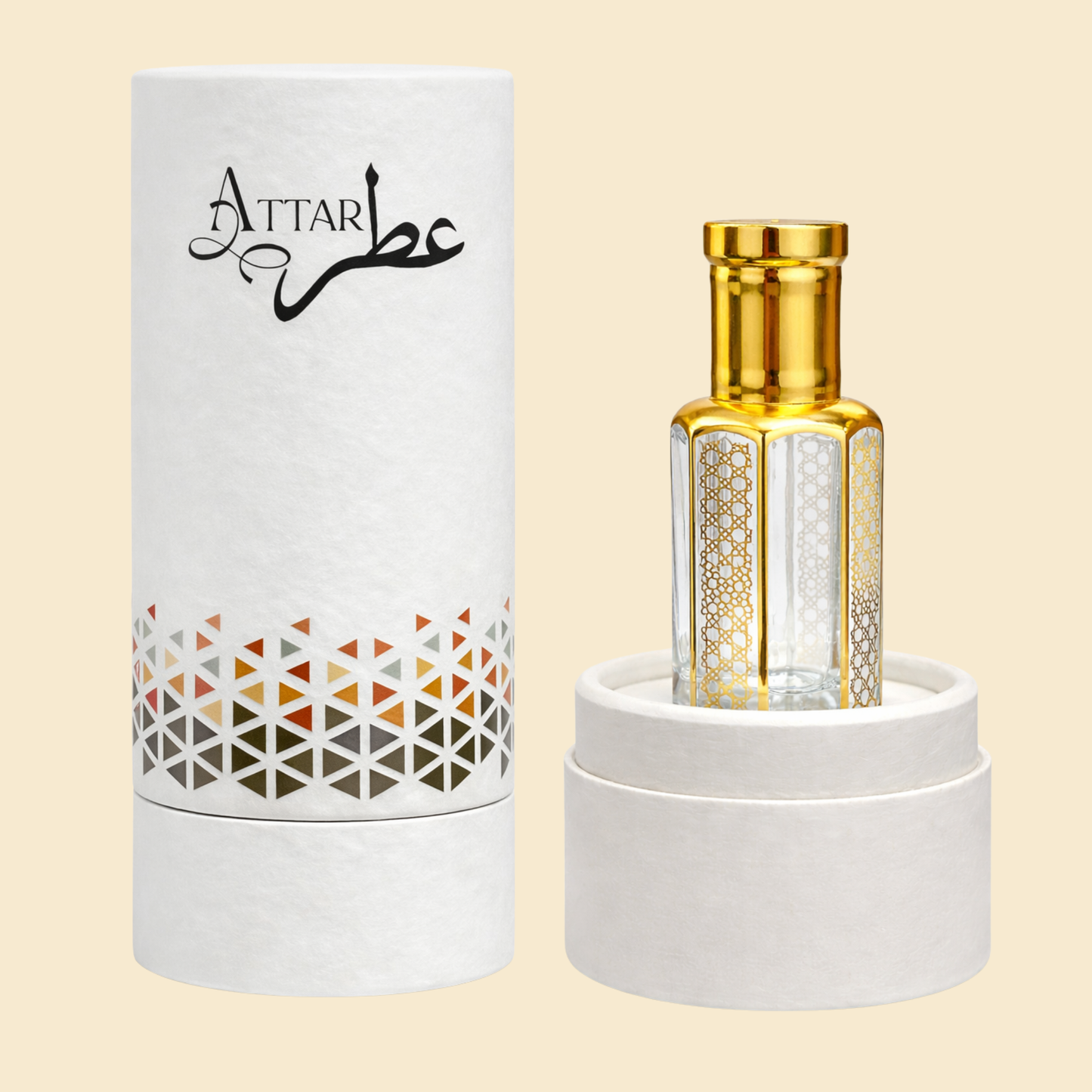 Luxury 12ml Attar Empty White Cylinder Box – Premium Empty Attar Packaging