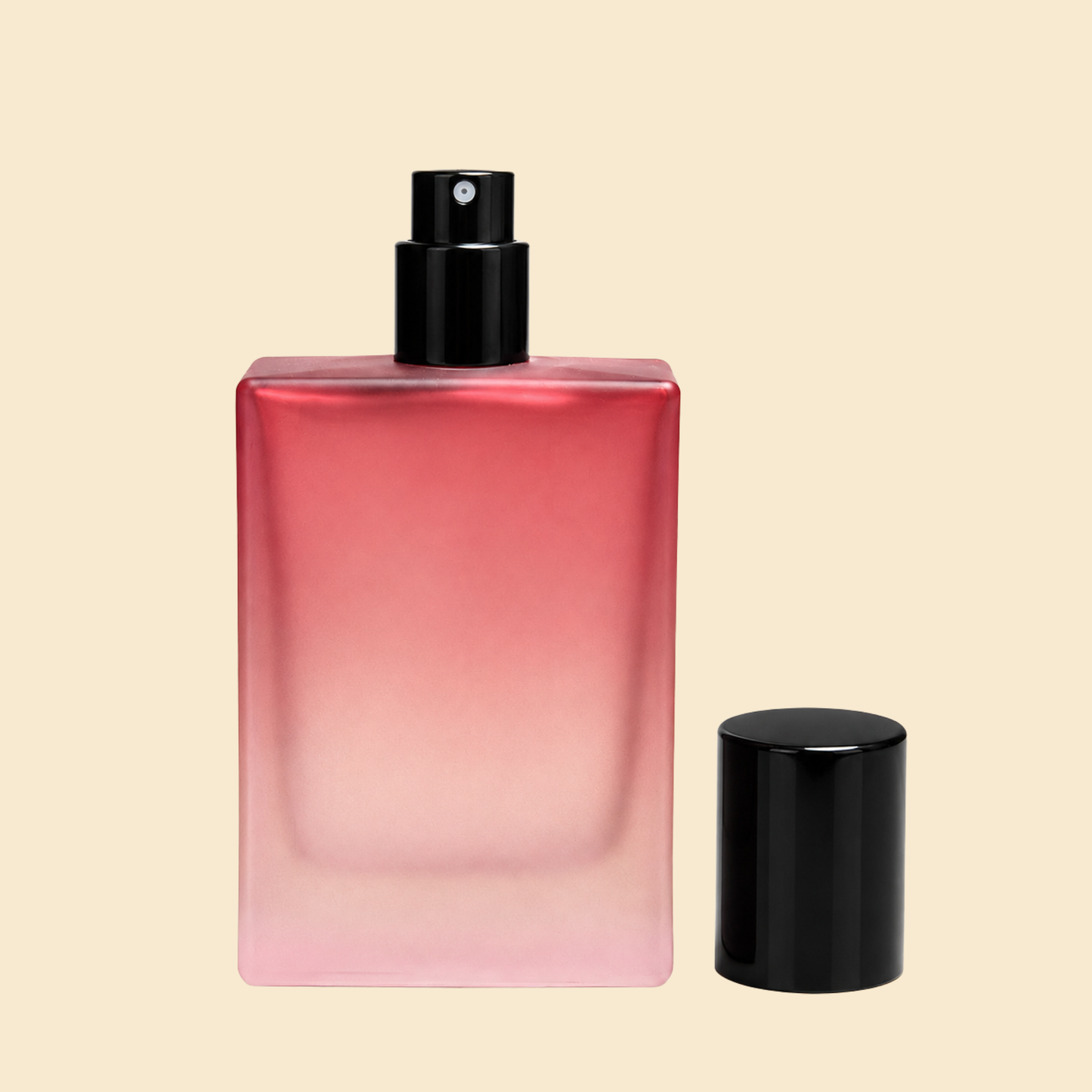 Rose Pink Frosted Square Gradient 50ml Perfume Bottle