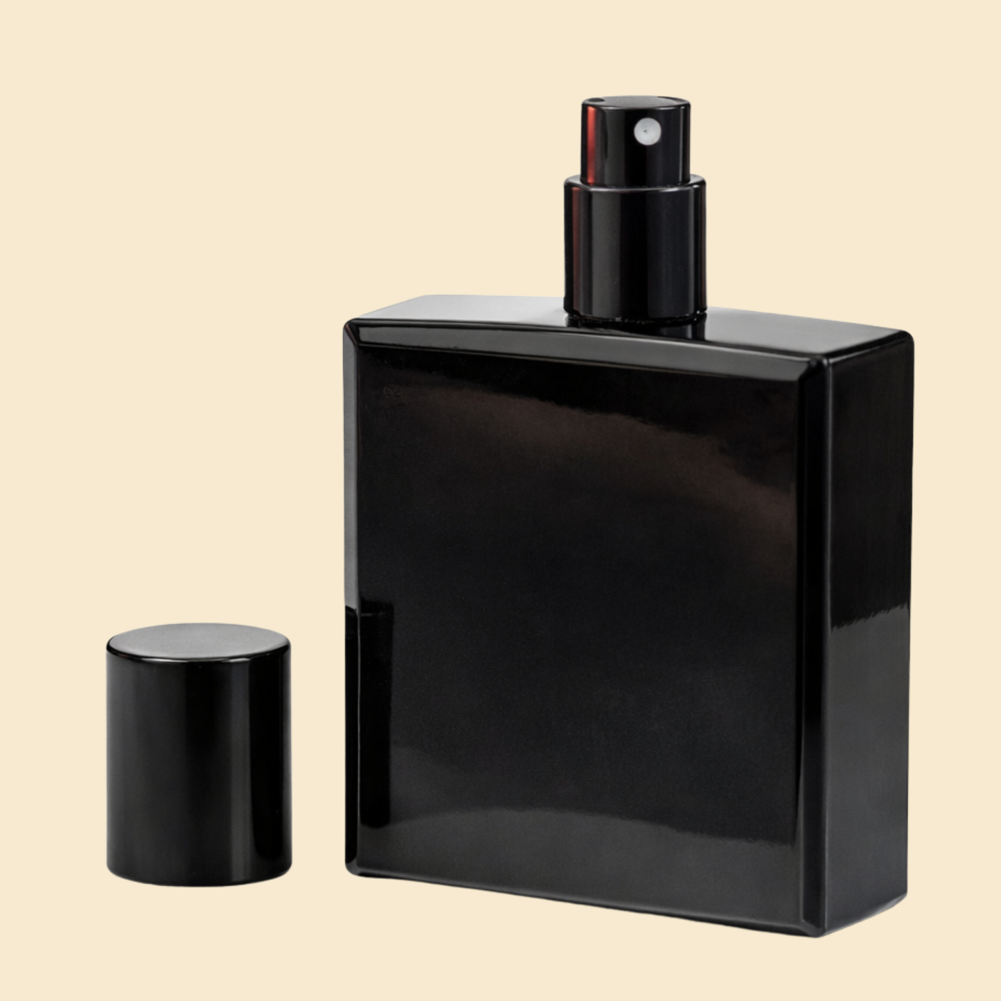 Luxury Square Black Perfume Bottle – Designer-Inspired Empty Bottle