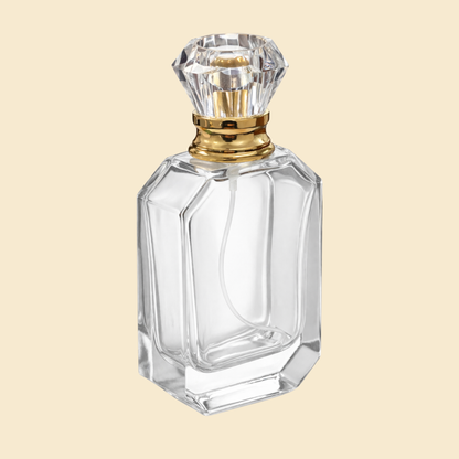 50ml Luxury Diamond-Cut Glass Perfume Bottle – Kayali Style Transparent Empty Spray Bottle