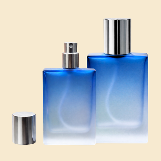 Blue Gradient Frosted Glass Empty Perfume Bottle 50ml