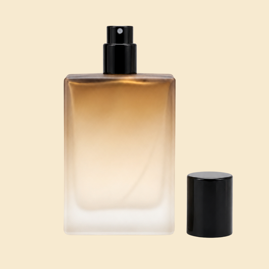 Amber Brown Frosted Square Gradient 50ml Perfume Bottle