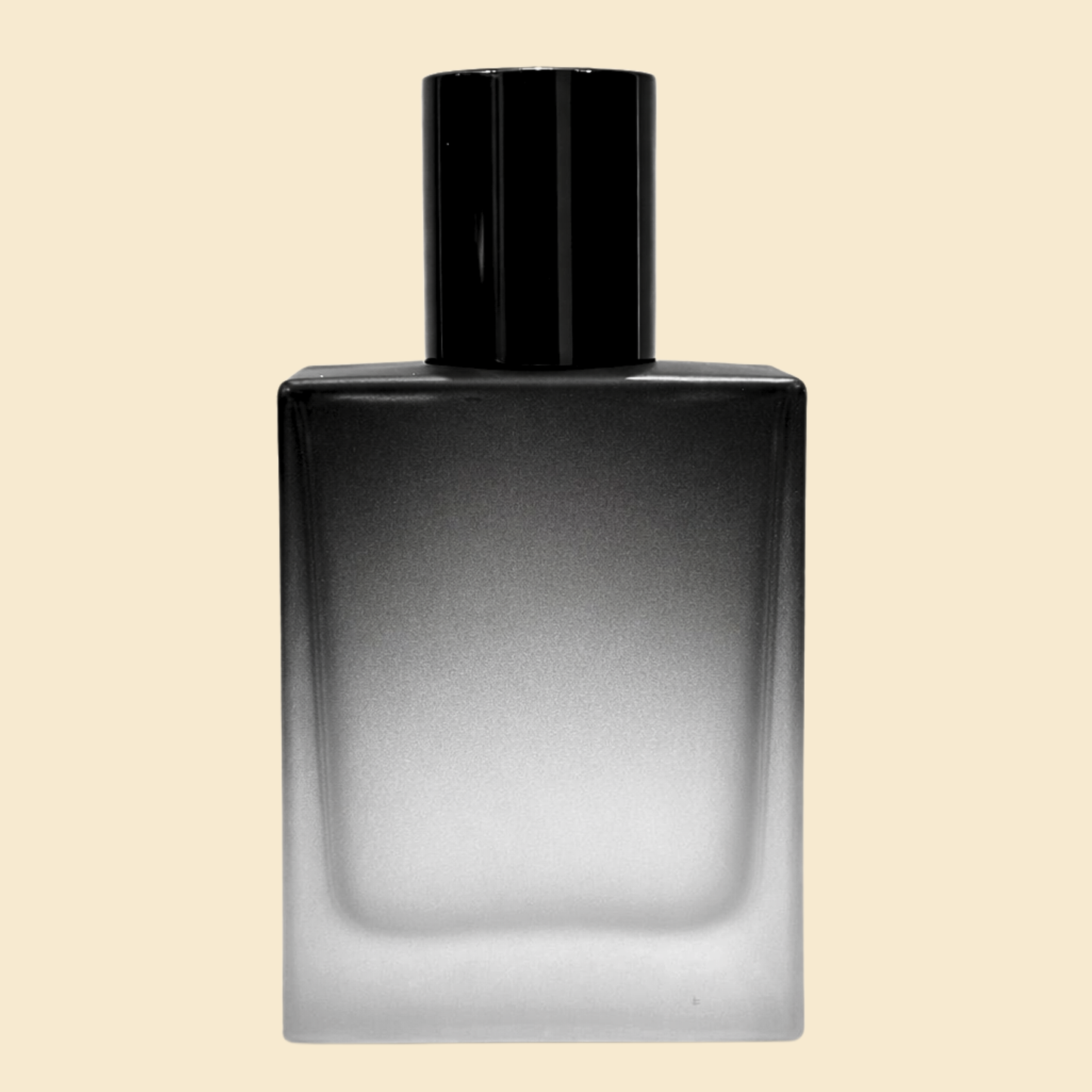 Black Smoke Frosted Glass Empty Perfume Bottle 50ml – Square Luxury Design