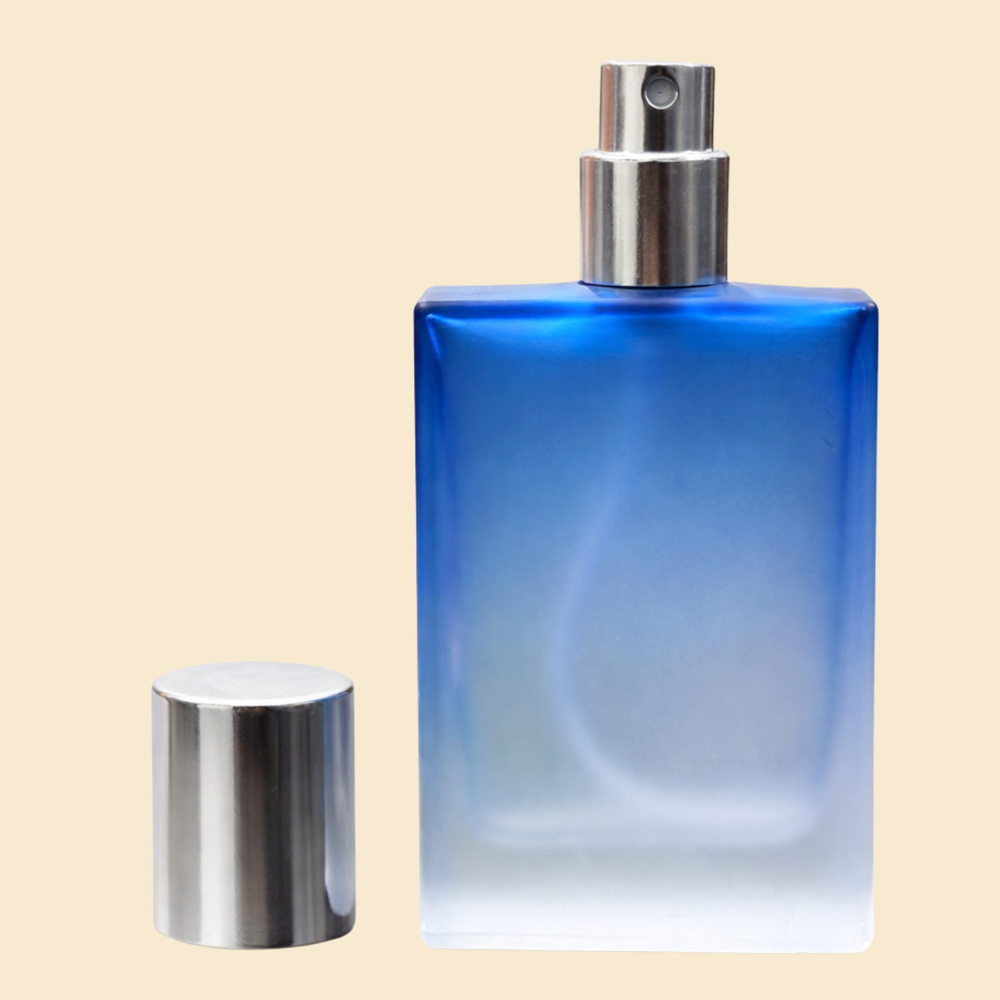 Blue Gradient Frosted Glass Empty Perfume Bottle 50ml