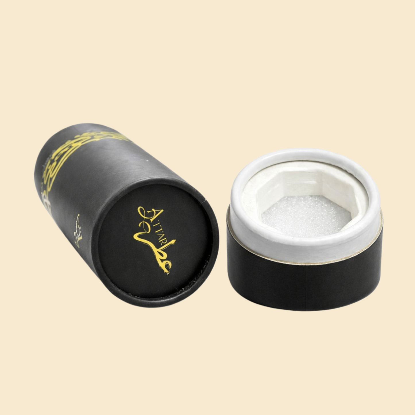 Luxury 24ml Attar Empty Black Cylinder Box – Premium Empty Attar Packaging