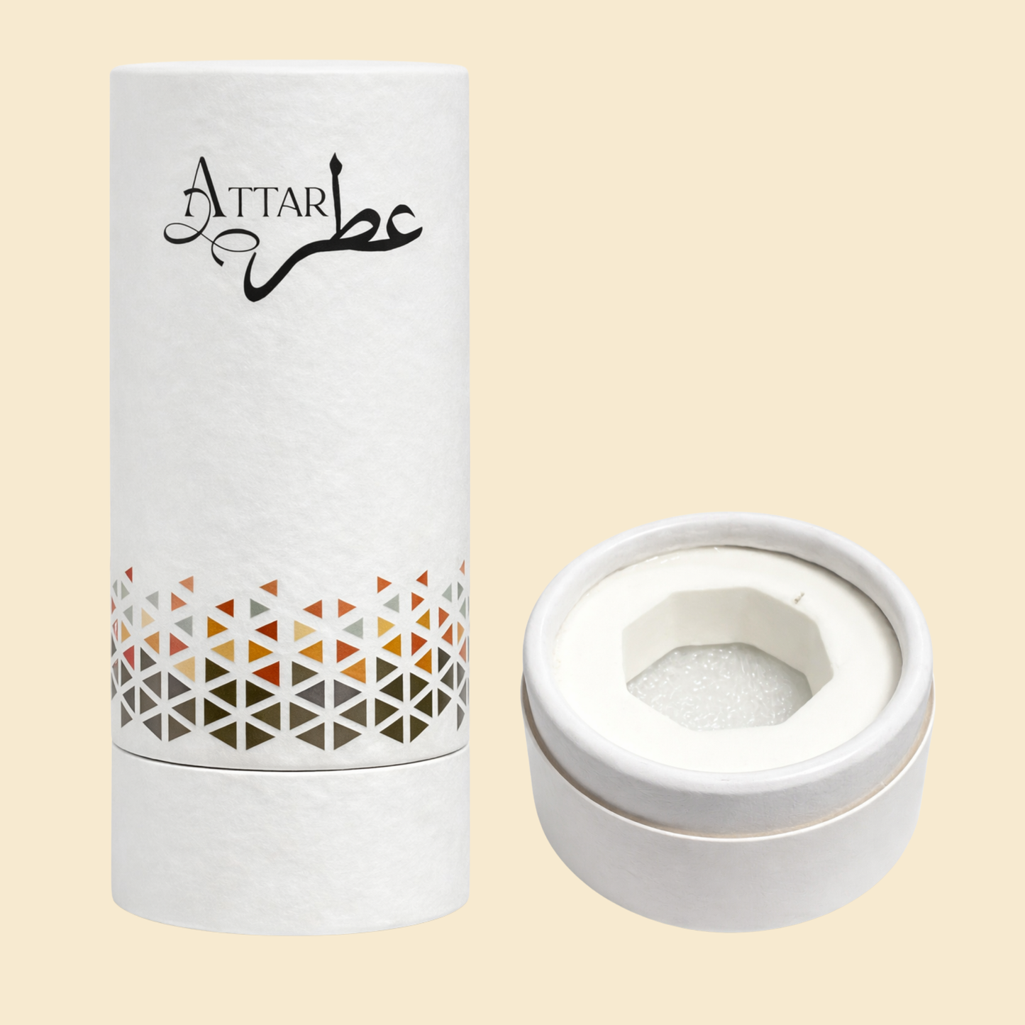 Luxury 12ml Attar Empty White Cylinder Box – Premium Empty Attar Packaging