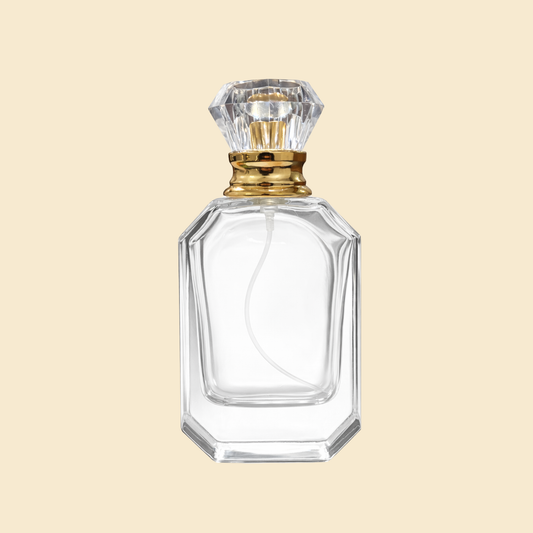 50ml Luxury Diamond-Cut Glass Perfume Bottle – Kayali Style Transparent Empty Spray Bottle