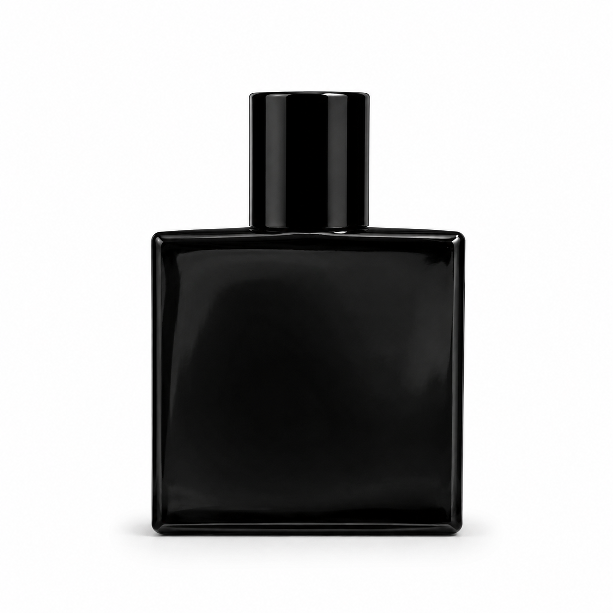 50ml Luxury Square Black Perfume Bottle with Black Cap