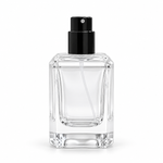 50ml Square Thick Base Empty Perfume Bottle – Black Cap