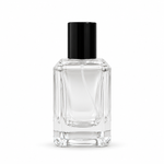 50ml Square Thick Base Empty Perfume Bottle – Black Cap