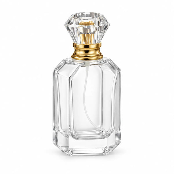 50ml Clear Diamond-Cut Glass Spray Empty Perfume Bottle