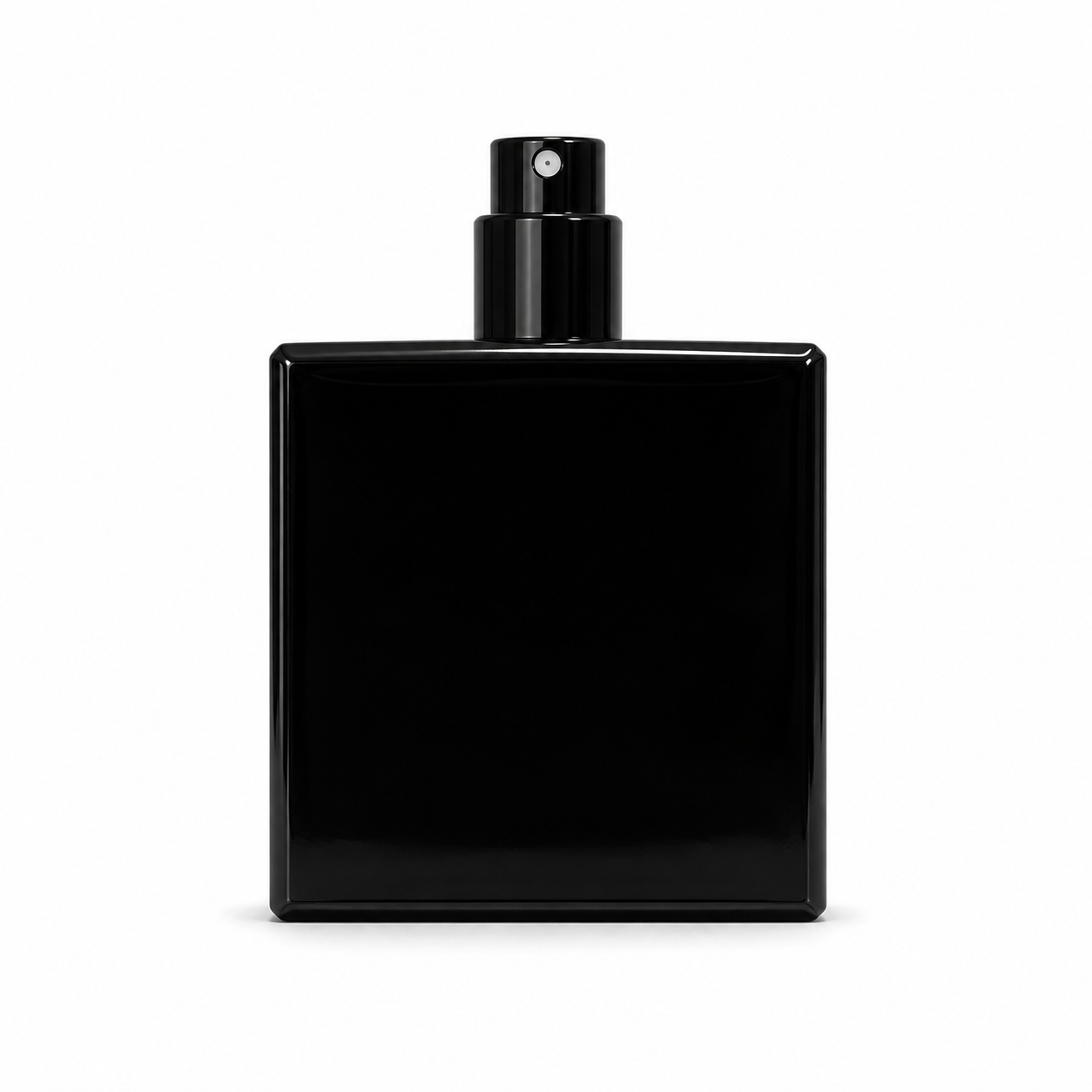 50ml Luxury Square Black Perfume Bottle with Black Cap