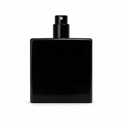 50ml Luxury Square Black Perfume Bottle with Black Cap