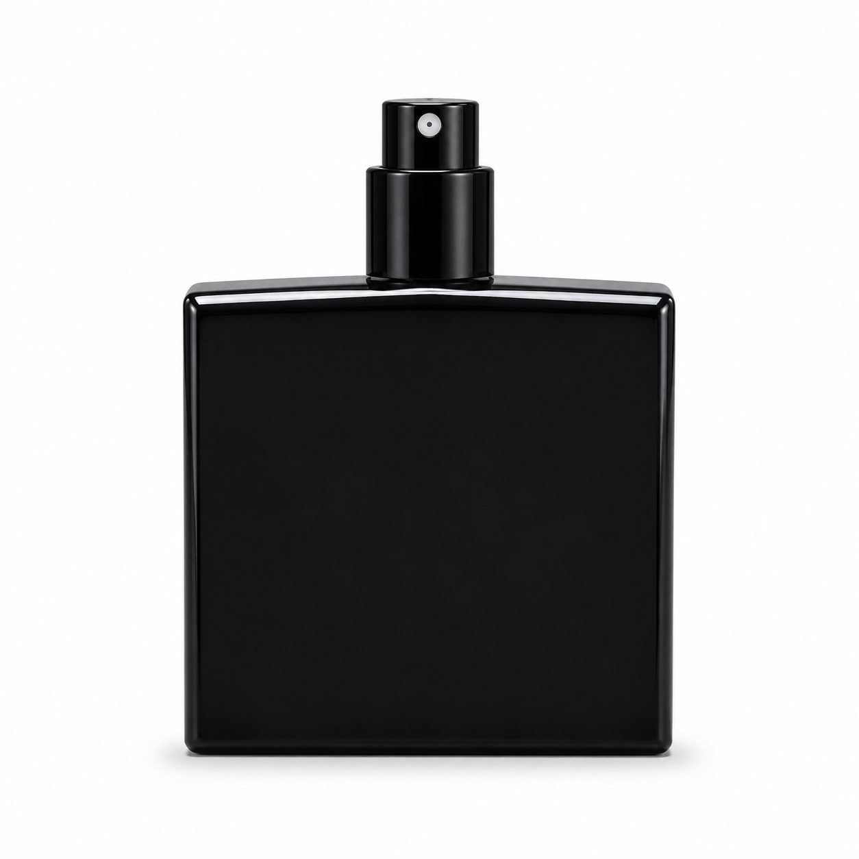50ml Luxury Square Black Perfume Bottle with Black Cap
