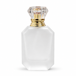 50ml Frosted Diamond-Cut Glass Spray Empty Perfume Bottle with Golden Atomizer