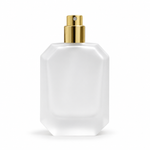 50ml Frosted Diamond-Cut Glass Spray Empty Perfume Bottle with Golden Atomizer