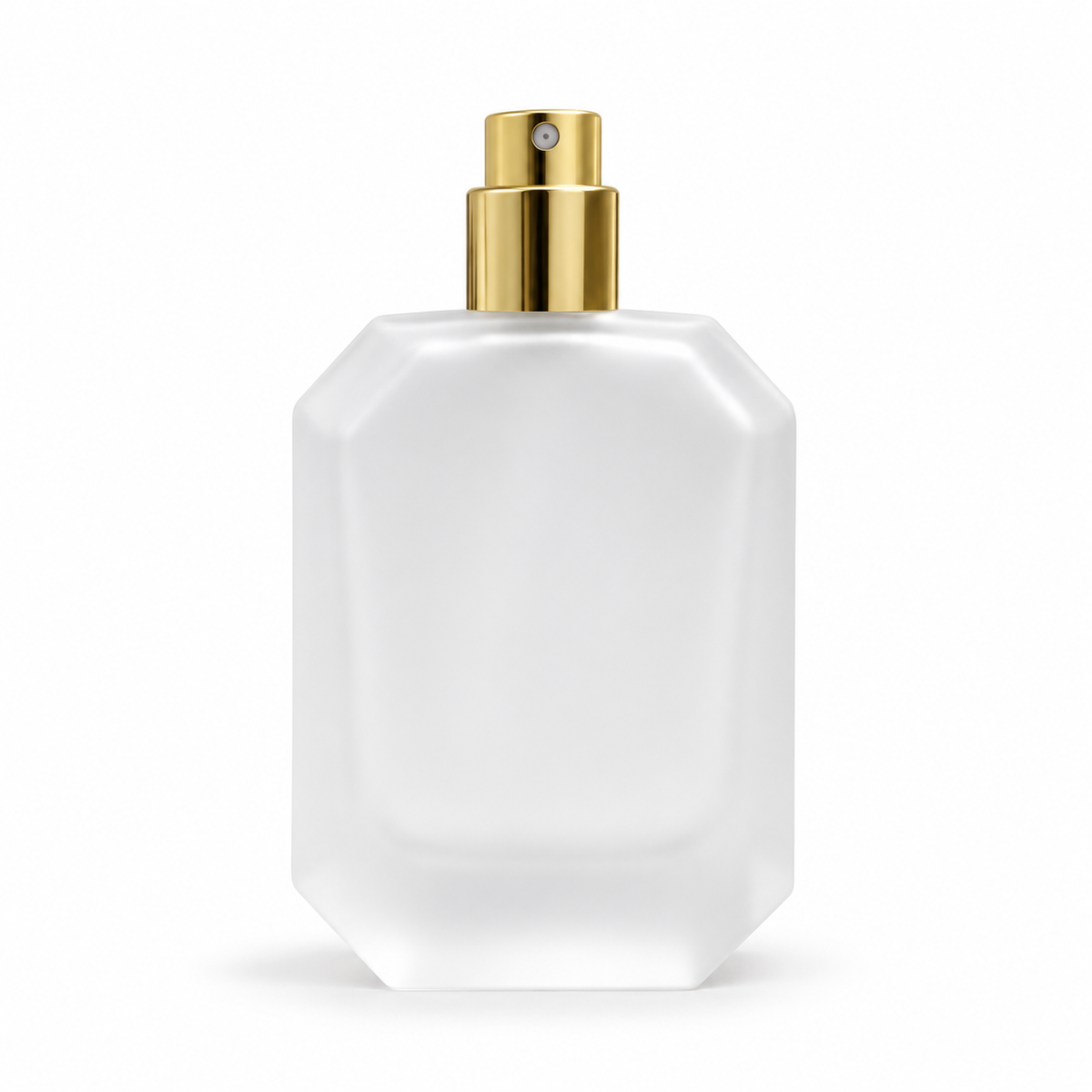 50ml Frosted Diamond-Cut Glass Spray Empty Perfume Bottle with Golden Atomizer