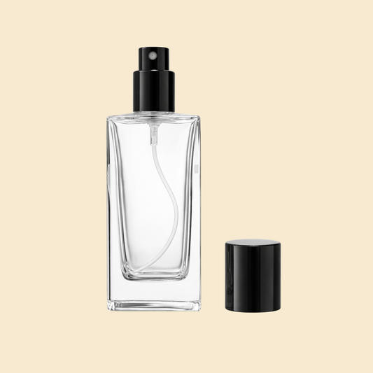 30ml Rectangular Clear Glass Perfume Spray Bottle