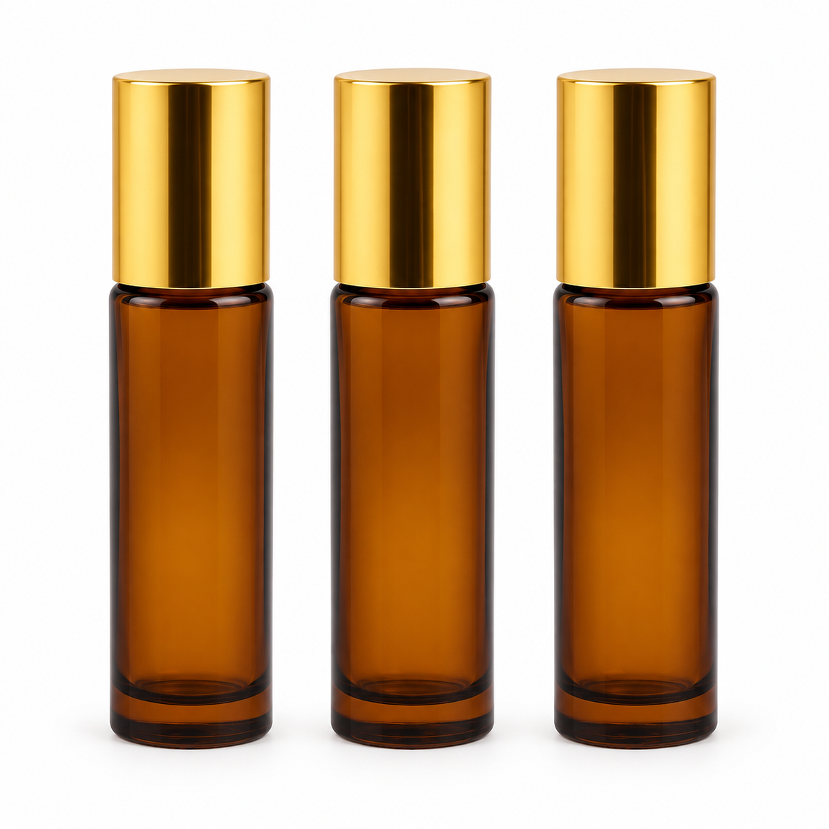6ml Amber Glass Roll-On Gold-Cap Attar Bottle
