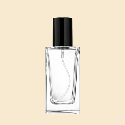30ml Rectangular Clear Glass Perfume Spray Bottle