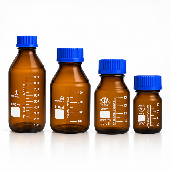 Amber Glass Reagent Bottles – 100ml, 250ml, 500ml & 1000ml