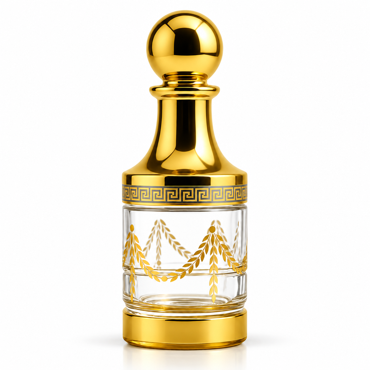 120ml Golden Glass Attar Container – Premium Display