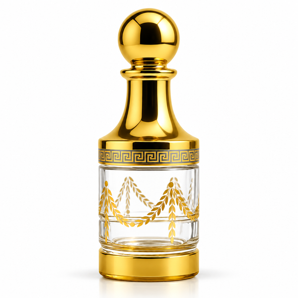 120ml Golden Glass Attar Container – Premium Display