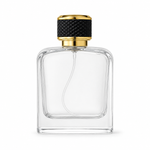 100ml Square Glass Black-Gold Cap Empty Perfume Bottle