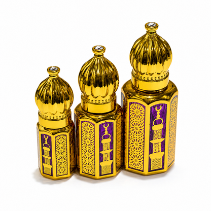 Royal Gold Arabic Empty Attar Bottle – 3ml, 6ml & 12ml