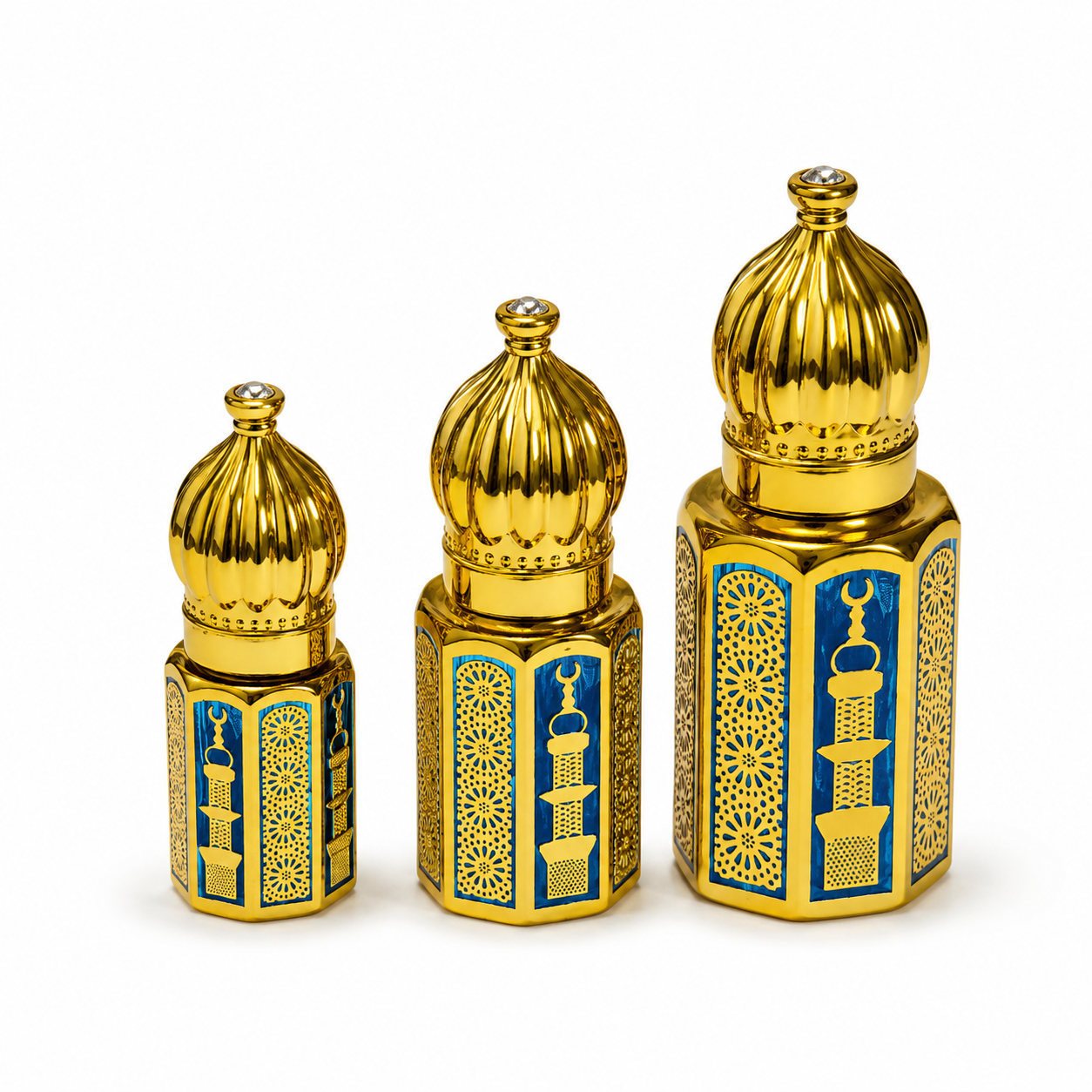 Royal Gold Arabic Empty Attar Bottle – 3ml, 6ml & 12ml