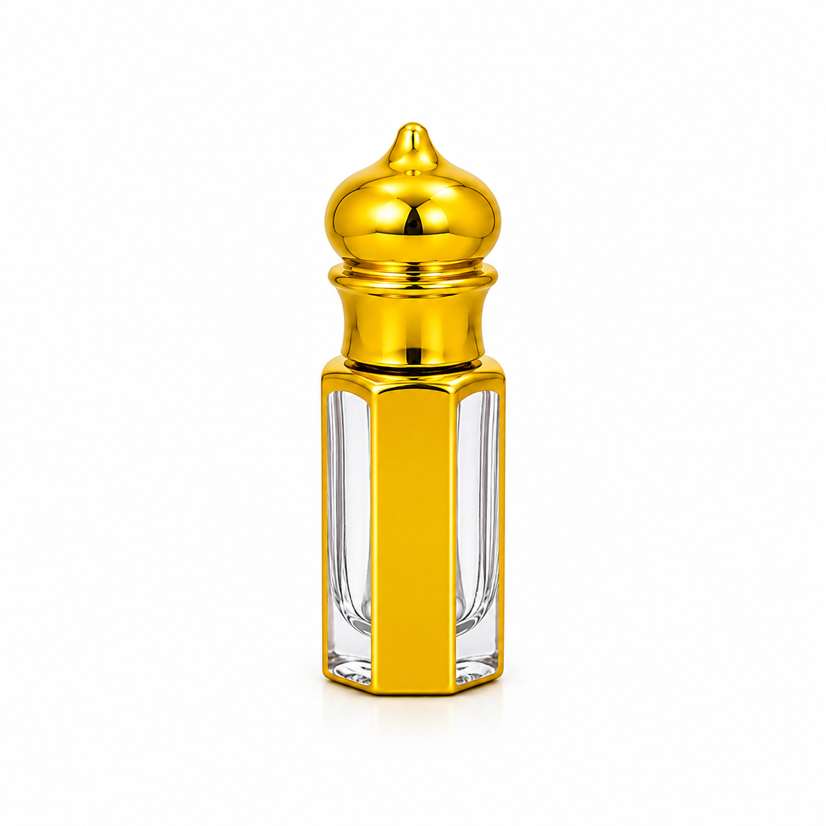 3ml, 6ml & 12ml Gold-Silver Crown-Cap Attar Bottle