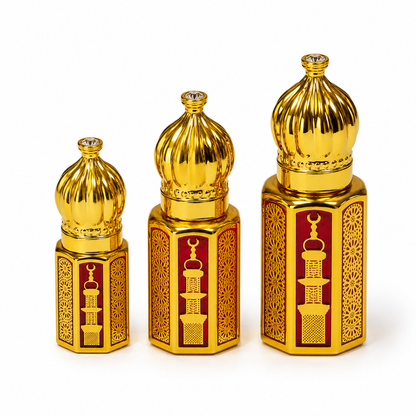 Royal Gold Arabic Empty Attar Bottle – 3ml, 6ml & 12ml