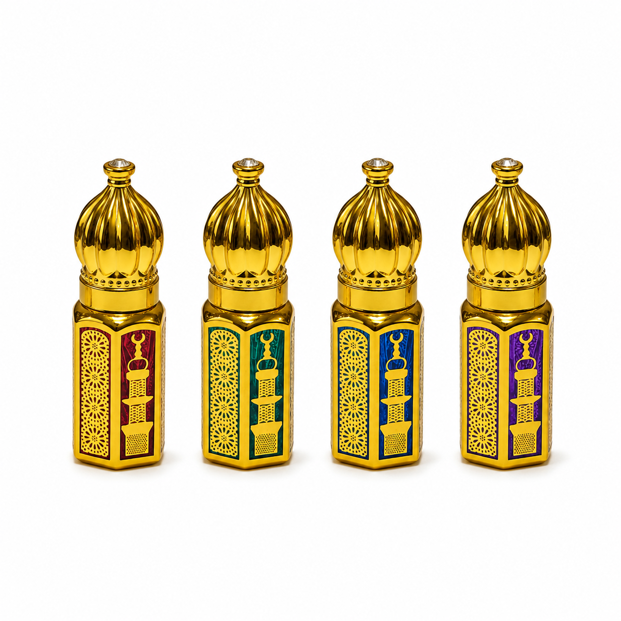 Royal Gold Arabic Empty Attar Bottle – 3ml, 6ml & 12ml