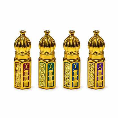 Royal Gold Arabic Empty Attar Bottle – 3ml, 6ml & 12ml