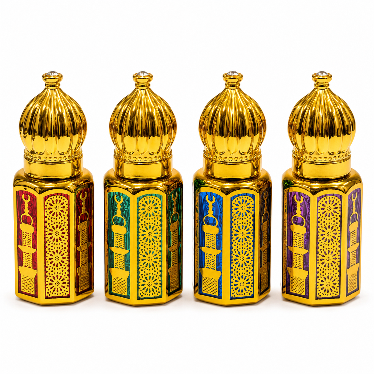 Royal Gold Arabic Empty Attar Bottle – 3ml, 6ml & 12ml