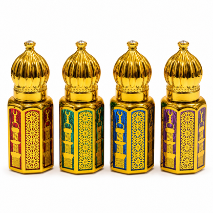Royal Gold Arabic Empty Attar Bottle – 3ml, 6ml & 12ml