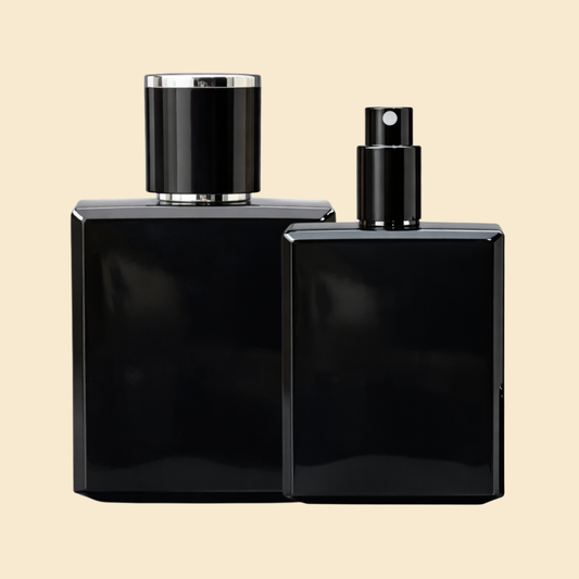 50ml Luxury Square Black Perfume Bottle – Designer-Inspired Empty Bottle