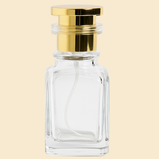 50ml Transparent Glass Empty Perfume Bottle – LV Style Square Design
