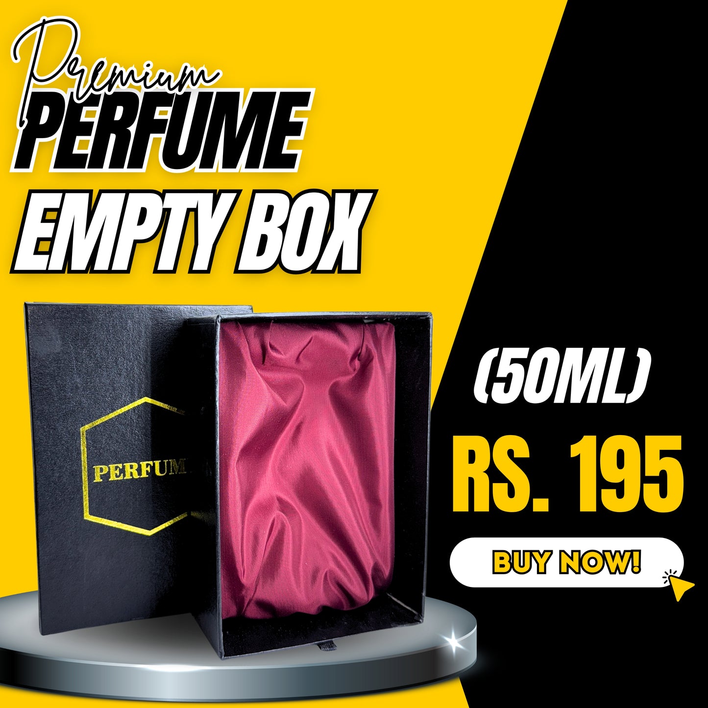 Premium 50ml Perfume Empty Box – Luxurious, Secure & Elegant | AM Fragrances