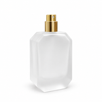 50ml Frosted Diamond-Cut Glass Spray Empty Perfume Bottle with Golden Atomizer
