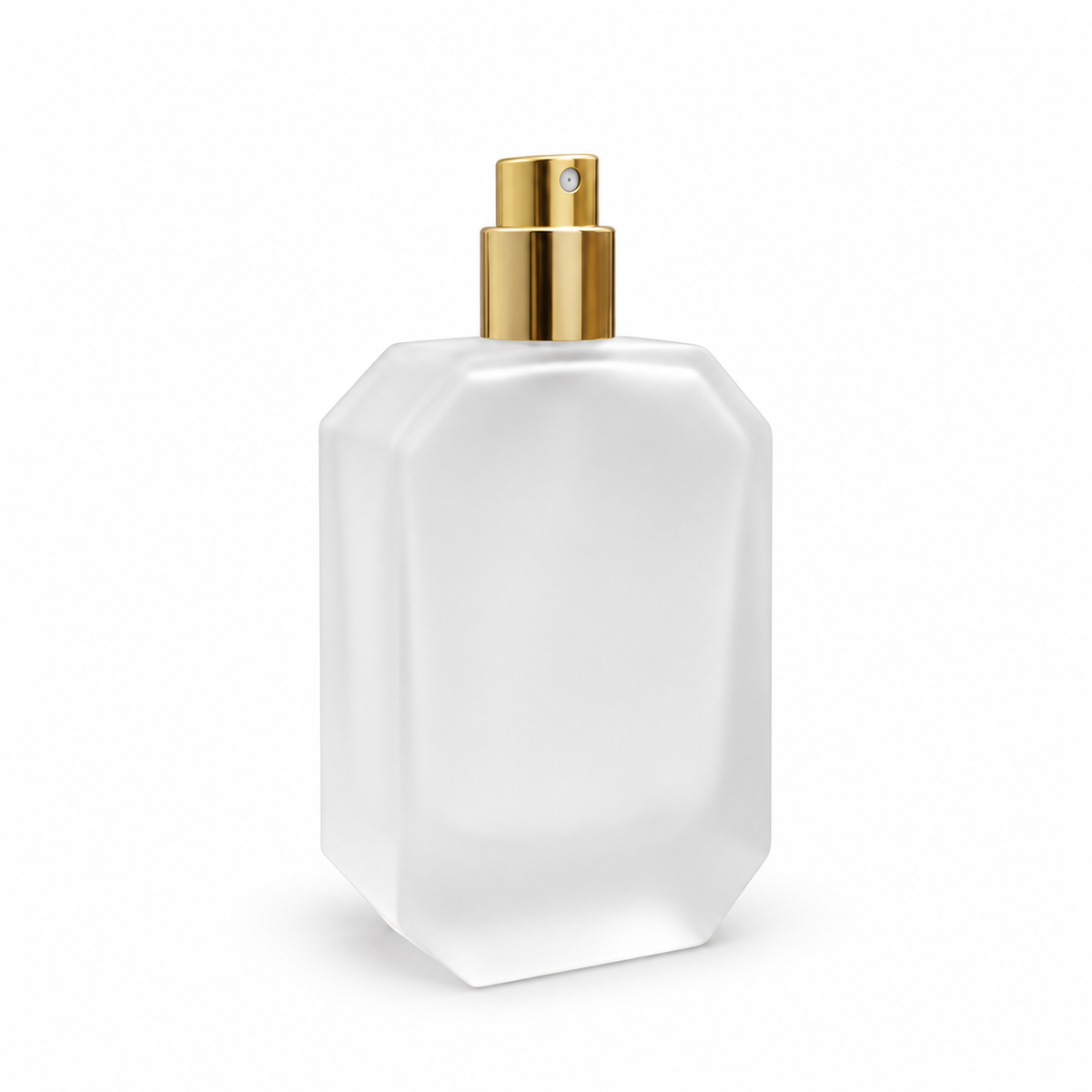 50ml Frosted Diamond-Cut Glass Spray Empty Perfume Bottle with Golden Atomizer