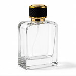 100ml Square Glass Black-Gold Cap Empty Perfume Bottle